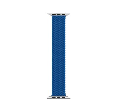 Green Lion Braided Solo Loop Watch Strap for Apple Watch 44mm, Anti-Scratch, Sweat & Water Resistant, Easy Installation, Soft & Comfortable Fit - Blue