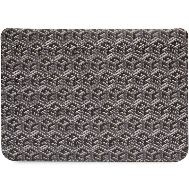 Guess Gcube Stripes Computer Sleeve for MacBook 13"/14" with Synthetic Leather Material, Magnetic Lock, Water Resistant - Black