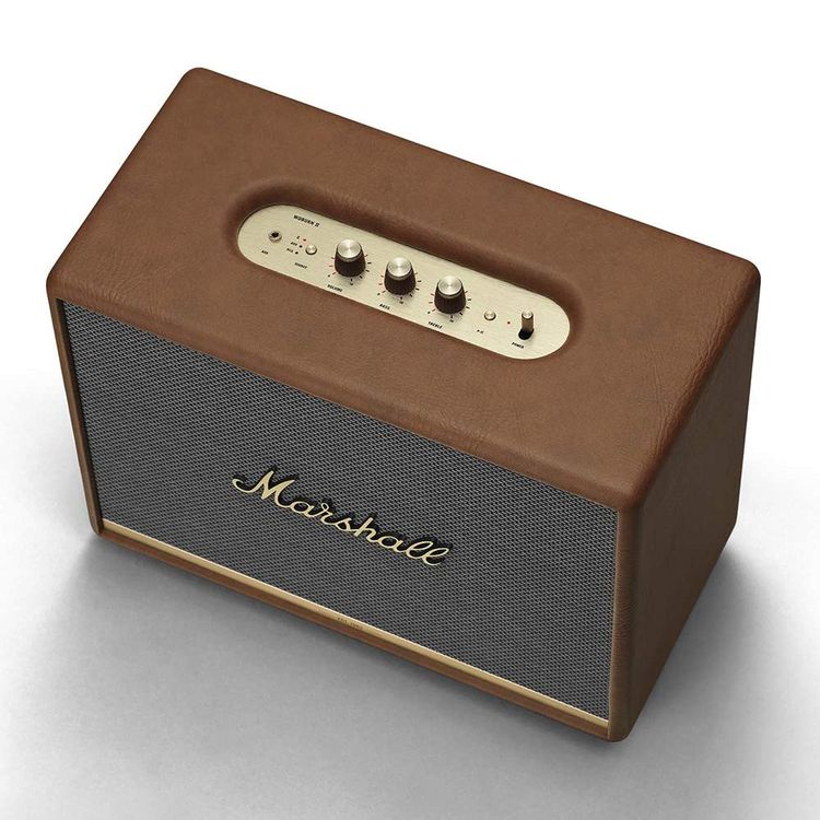 Marshall Woburn II Bluetooth Wireless Stereo Speaker with Bluetooth Version 5.0, Jack 3.5mm Connectivity, 10m Bluetooth Range, App Controller - Brown