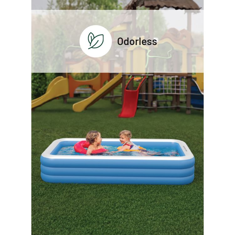 Green Lion Inflatable Swimming Pool with 1000L Water Capacity, Large, PVC, Fits 7-9 People, Suitable for 3+ Years Old, Sun Protection, Force Support, Odorless - Blue