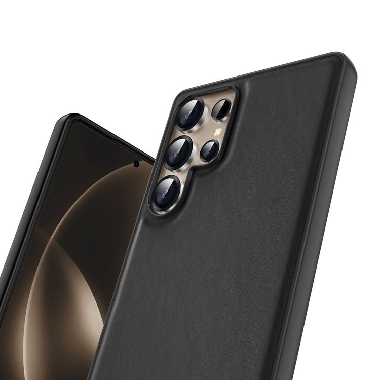 Green Lion Leather Case Samsung Galaxy S25 Ultra, TPU Shockproof Edges, Drop Protection, Comfort Grip, Camera Protection, Precise Cutouts, Anti-Scratch - Black