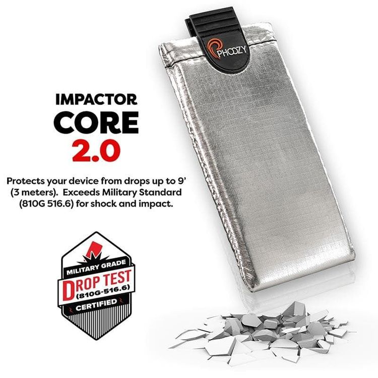 Phoozy XP3 Series Thermal Mobile Phone Case Capsule with Internal Stash Pocket, Insulated Ultra-Slim Weatherproof Pouch, Floating Case Bag, Multi Attachment Strap Silver-Large