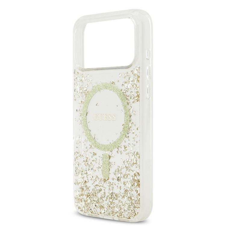 جراب جليتر بتصميم MagSafe لهاتف iPhone 17 Pro Max، حماية من الصدمات، تصميم خفيف الوزن، قبضة مريحة، تغليف مستدام، سهل التركيب، بروفايل نحيف - ذهبي