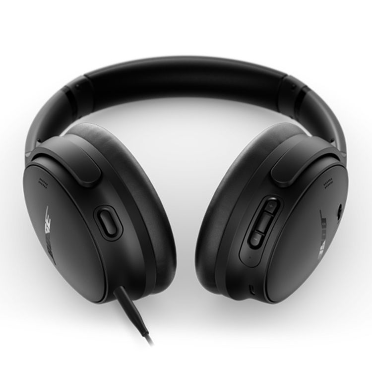 Bose Quiet Comfort Ultra Headphones with Removable Cushions, Active Noise Cancelling, Built-in Microphone, Echo Reduction, Up to 24 Hours Playtime - Black