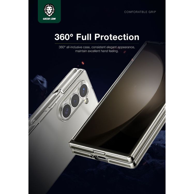حافظة الكمبيوتر Green Lion Delgado لهاتف Samsung Galaxy Z Fold 6 - شفافة