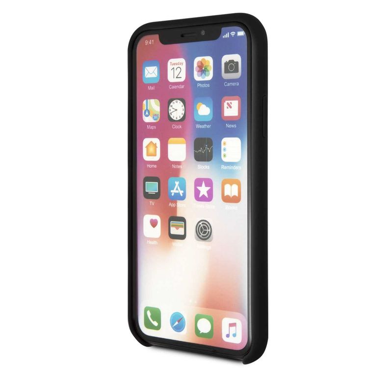 CG MOBILE Mercedes-Benz Silicone Phone Case with Microfiber Lining for iPhone X Officially Licensed - Black