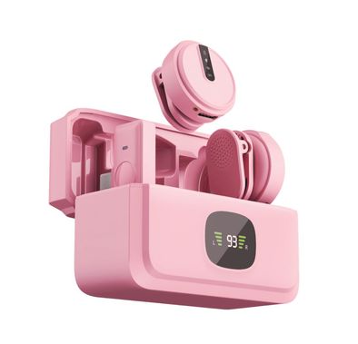 Green Lion GLM Wireless Microphone Lite with Up to 21 Hours Working Time, 360° Pick Up, Compact & Portable, Up to 20m Transmission Distance - Pink 