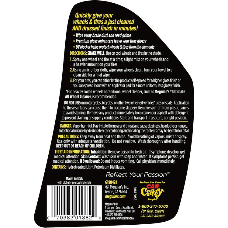 Meguiar's Ultimate Waterless Wheel & Tire Dressing, Spray Bottle, 709ml
