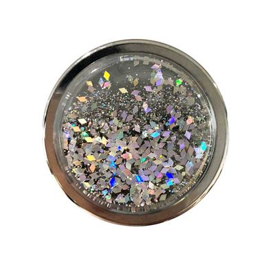 Nuckees Diamond Liquid Glitter Stand and Grip with Snug-hug Technology Compatible for Smartphones - Magnetic Mount Friendly Kickstand - 360° Viewing - 4-way Locking Stand - Silver