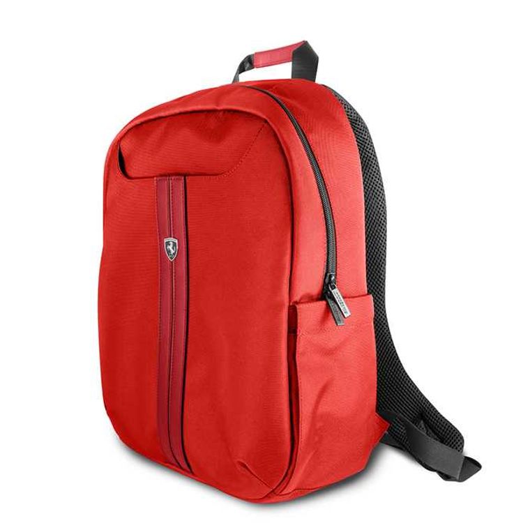 CG Mobile Ferrari Urban High Quality Nylon and PU Carbon Backpack Compatible for 15" inch iPad, Tablets, Laptop, MacBook Pro Bag and a Slim-Fit pocket for an iPad, iPad Mini - Red