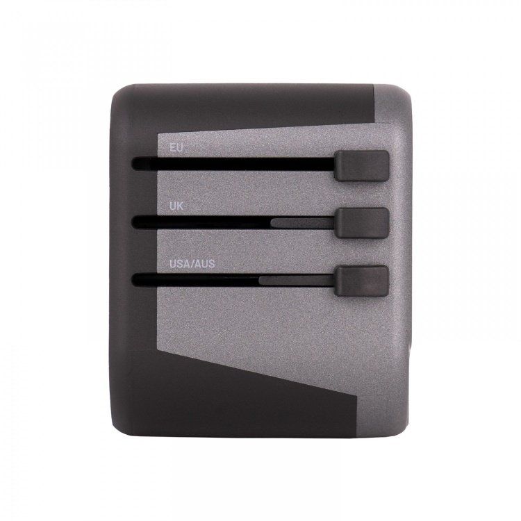 Porodo Dual USB Port Universal Travel Adapter 2.4A - Black 