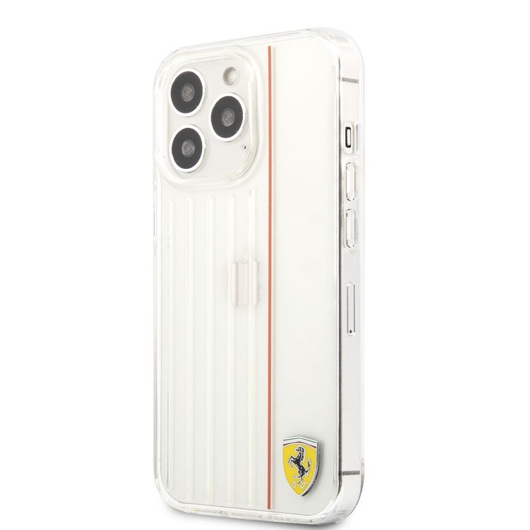 CG MOBILE Ferrari PC/TPU Hard Case with 3D Lines Contrasted Compatible for iPhone 13 Pro (6.1") Anti-Scratch, Easy Access to All Ports