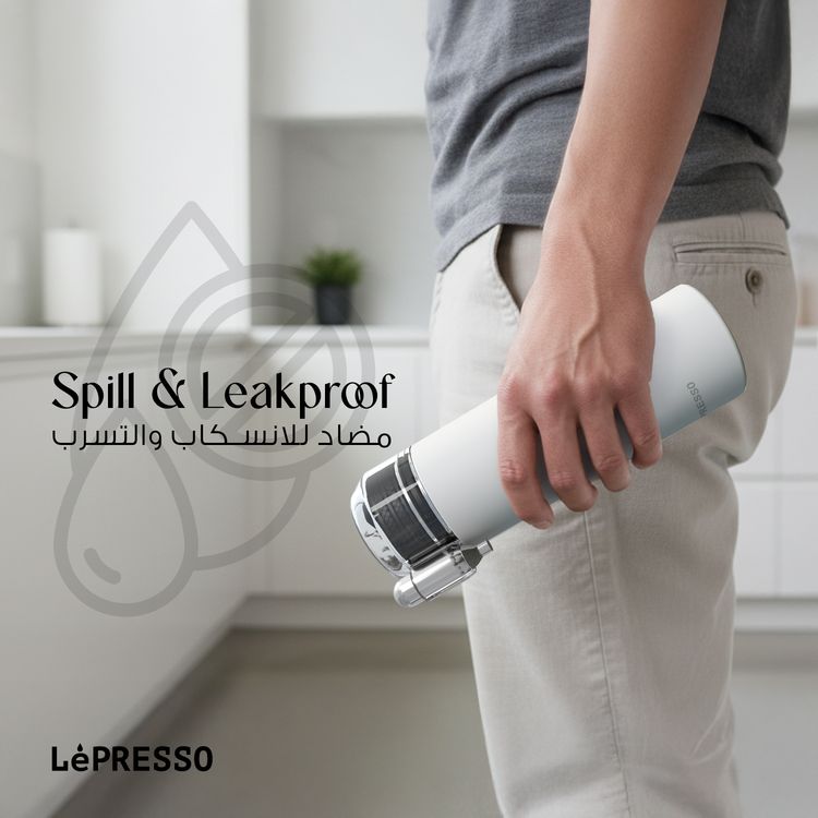 LePresso Sparkling Water Bottle with Double-Wall Vacuum, 750mL Bottle Capacity, 500mL Sparkling Water Capacity, Ceramic-Lined Interior, Durable & Easy-to-Clean - Black