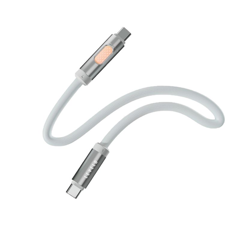 Levelo Essencecord USB-C to USB-C Cable, 100W Power Delivery, Aroma Emission Function with 6 Month Longevity, Fast Charge Support, Tangle-Free Design - White