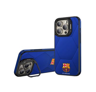 جراب مغناطيسي لنادي برشلونة لكرة القدم لهاتف iPhone 16 Pro مع توافق MagSafe، وحامل مدمج، ومادة جلدية صناعية فاخرة، ومغناطيس نيوديميوم، وحماية ضد الصدمات، مصنوع يدويًا - إصدار خاص