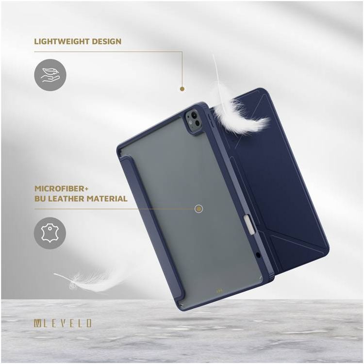 Levelo Conver Clear Back Hybrid Case for iPad Pro 11", Lightweight Design, Precise Cut-Outs, Easy Snap-On - Blue 