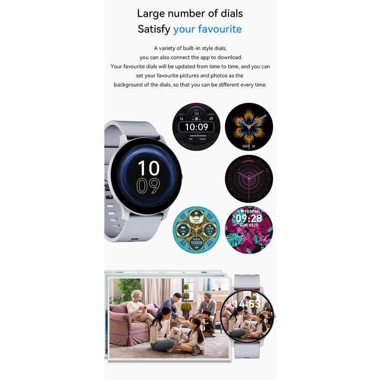 Green Lion GT-FIT Smart Watch, Activity Tracking, Sleep Monitoring, Rotating Button, 5 to 7 Days Battery Life, Multiple Sport Modes, Water Proof, 35 Days Standby Time, Call / Social Notifications - Blue