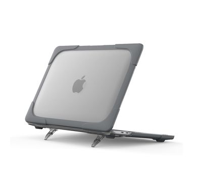 Green Lion Armor Shell Shockproof Case, Heavy Duty Hard Shell Protective Cover with Fold Kickstand Compatible for MacBook Air 13.3" ( 2020 ) Easy Access to All Ports, 360°