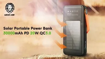 Green Lion Solar Portable Power Bank 30000mAh PD 20W QC3.0