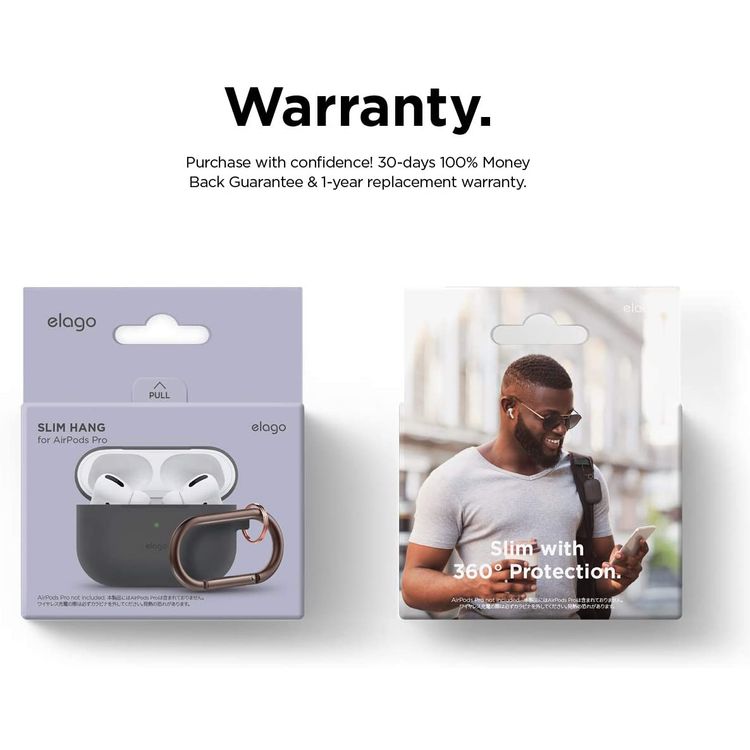 Elago Slim Hang Case for Apple Airpods Pro - Dark Gray