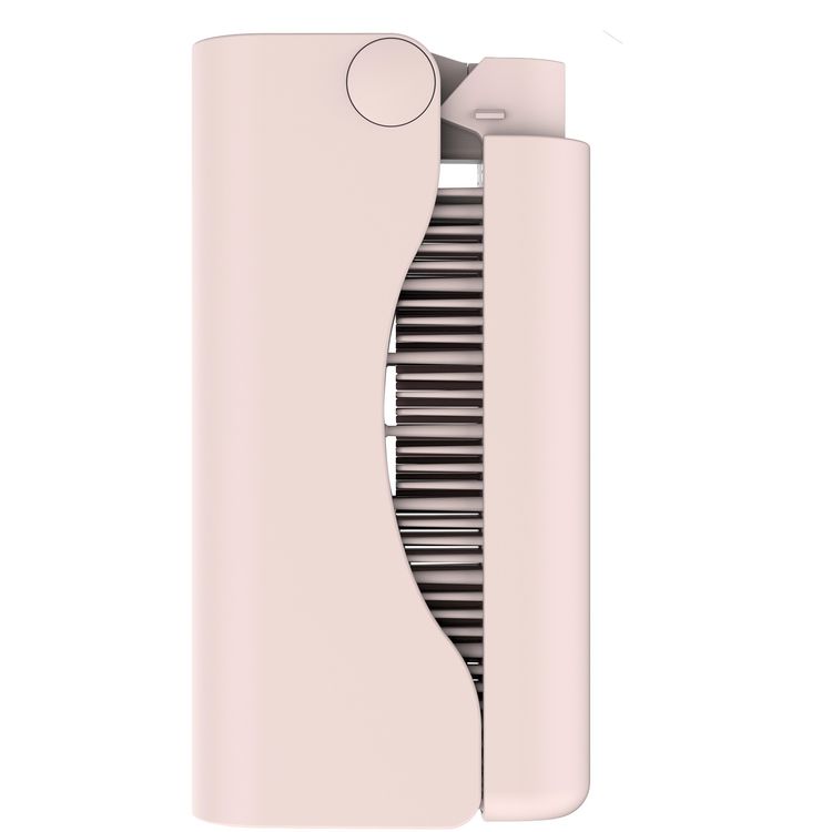 Porodo Foldable Mini Straightener Brush, Auto Safety Shut‐Off, Ceramic‐Coated Teeth, Even Heat Distribution, 3200mAh Powerful Battery, Type-C Charging, Cordless Travel-Friendly - Pink