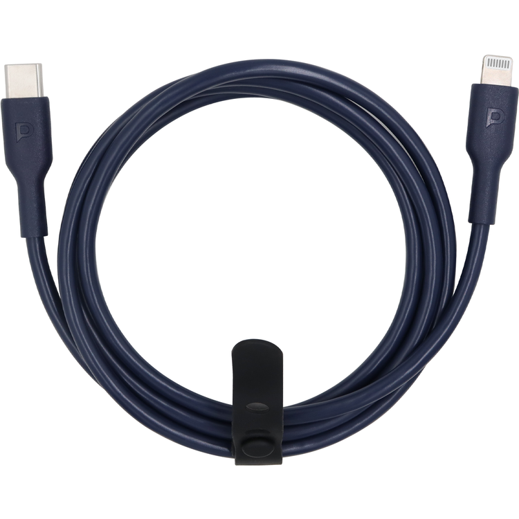 Powerology USB-C to Lightning Cable with 20W Power Delivery, 1.2m Cable Length, PVC Material, Universal Compatibility, Fast Data Sync & Charge - Blue