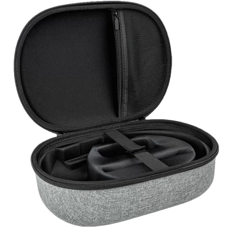 Levelo Aura Full Protection Carrying Bag for Vision Pro with Snow Flakes Cloth + EVA + Lycra Material, Multiple Pockets, Built-in Grip - Gray
