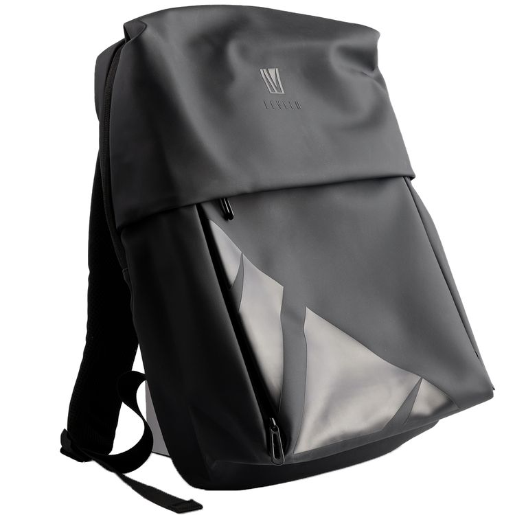 حقيبة Levelo Opulence Universal مع مادة جلد PU مع حرف واحد فقط، تناسب الأجهزة حتى 15 بوصة، جيب مدمج للجهاز اللوحي، لوحة خلفية مبطنة بشبكة هوائية، 3 مقصورات رئيسية - اللون الأسود