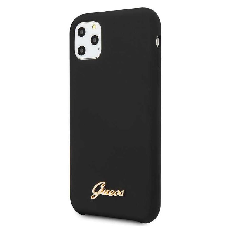 CG MOBILE Guess Vintage Logo Silicone Phone Case Compatible for iPhone 11 Pro (5.8") Anti-Scratch Mobile Case Officially Licensed - Black