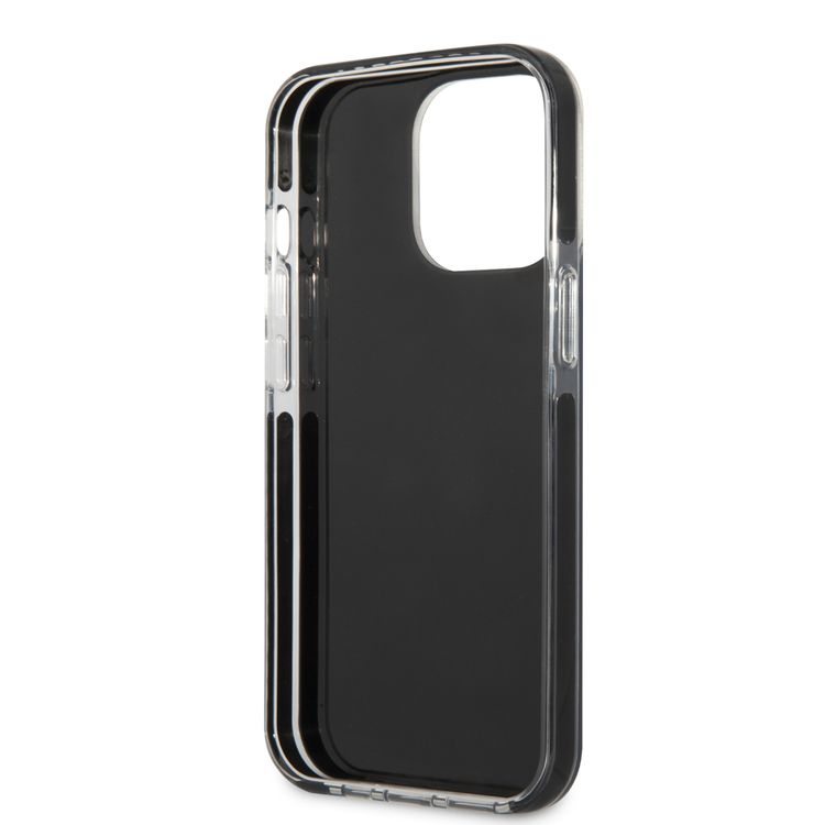 Karl Lagerfeld Shockproof TPE Karl & Choupette Case with Black Outline compatible with iPhone 13 Pro Max - Black