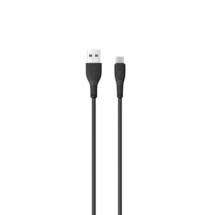 Pawa Solid Travel Charger Dual USB Port 2.4A With Type-C Cable-Black