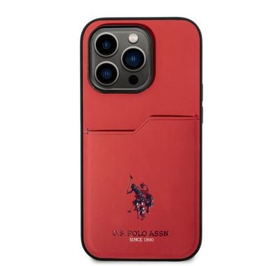 U.S. Polo Card Slot Hard Case iPhone 14 Pro - Red