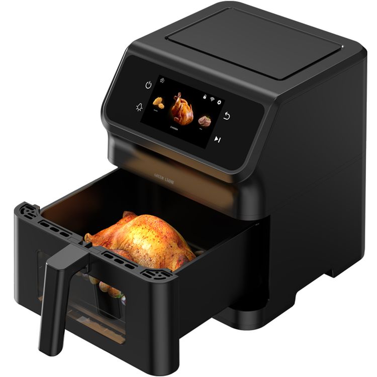 Green Lion Smart Air Fryer with 6.5L Capacity, Timer Function, TFT Touch Screen, Wi-Fi Connectivity, Installed Recipes, Rapid Air Circulation, Non-Stick Coating, Oil-Free Cooking
