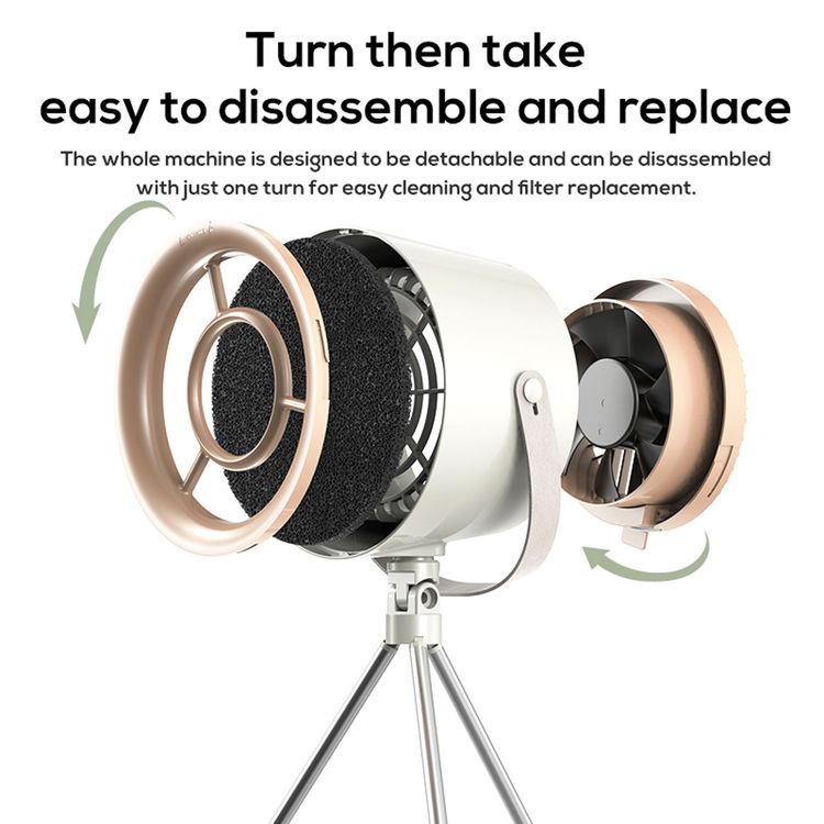 Porodo Lifestyle Portable Mini Smoke Exhaust with Filter, Washable Filters, Powerful Suction, Polymer Filter,  Adjustable Fan Speed - Beige 