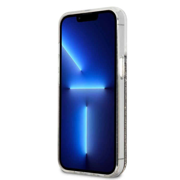 CG MOBILE Karl Lagerfeld Liquid Glitter Case Gatsby Ikonik Case For iPhone 13 Pro Shock Absorbent, Drop Protection Officially Licensed Glitter - Black