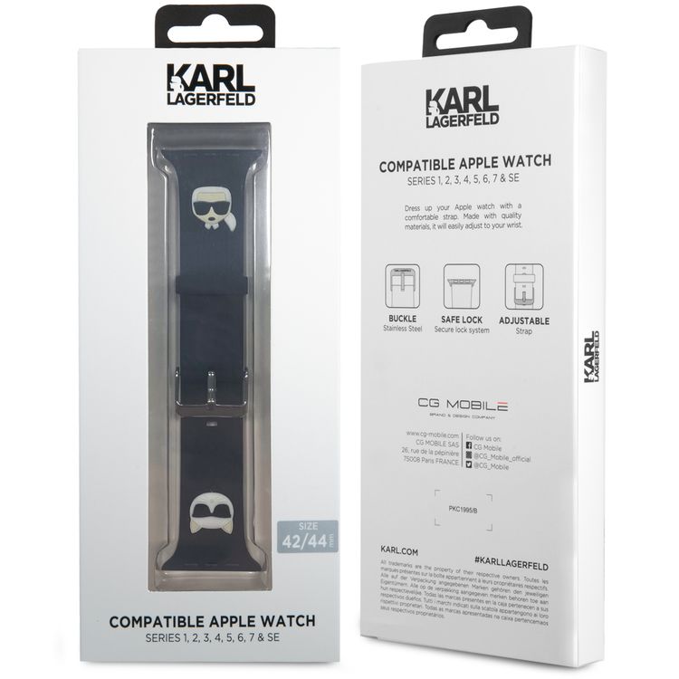 Karl Lagerfeld Strap Silicone Karl & Choupette Head Logo-Black