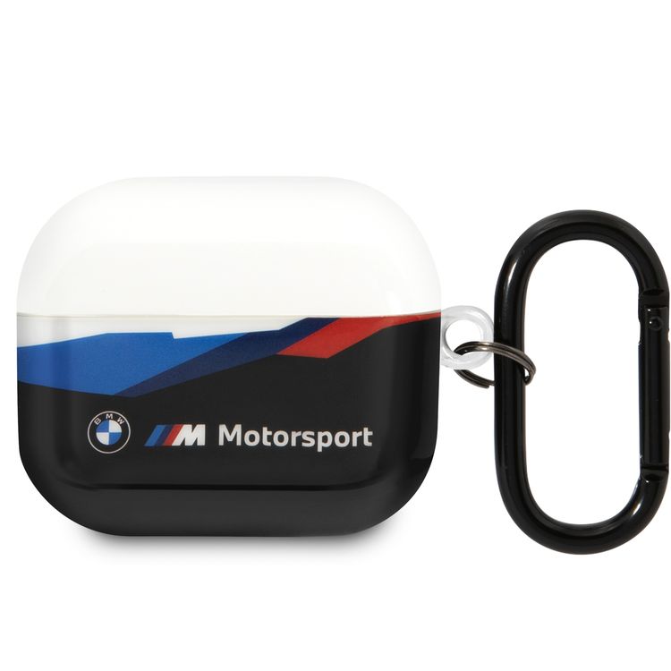 BMW Motorsport AirPods 3 Case with Transparent Lid, Scratch, Shock and Impact Protections, Easy to Install, Snap-on Design, Fingerprint Resistant Surface  - Black
