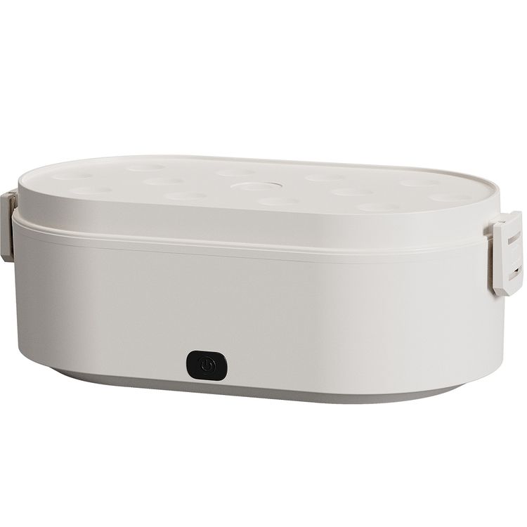 Green Lion GLB-10 Electric Lunch Box with LED Indicator, Steam Vent, Type-C Connector, 800mL Capacity, Up to 60°C Temperature - White