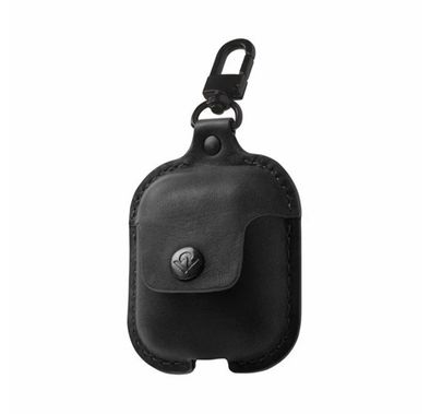 Twelve South Airsnap Leather Case for 1st & 2nd Gen AirPods with handy Clip, Top-Quality Materials, Protective & Stylish - Black