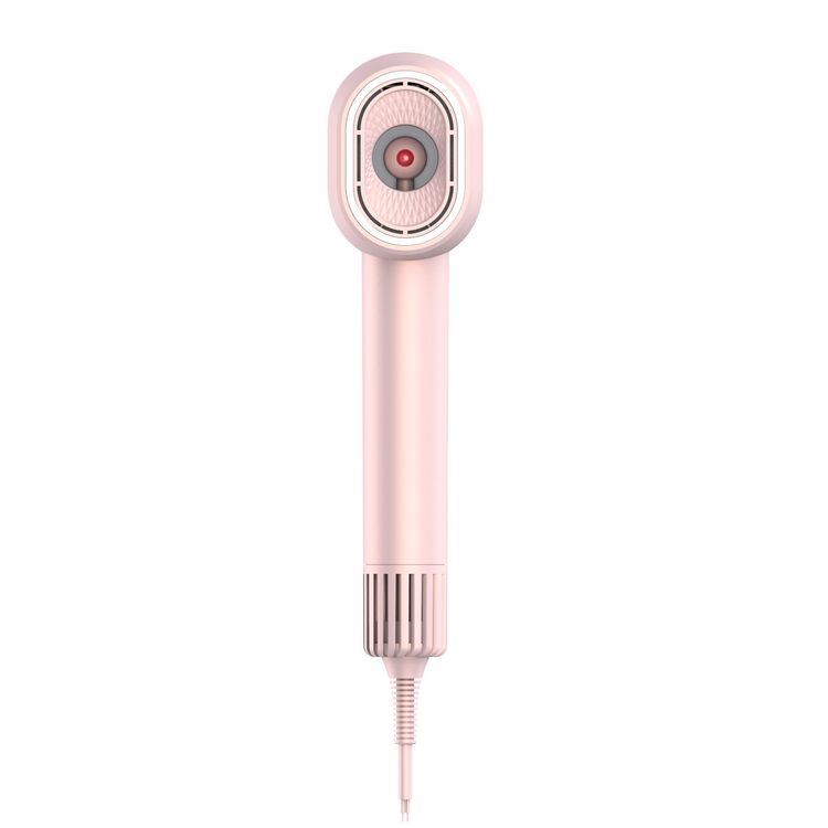 Porodo 2-in-1 Hair Dryer & Straightener Brush with Indicator Light, 3 Speed Levels, 20-23 m/s Air Blowing, Magnetic Nozzle, Quick Heat-Up Technology, 1400W Rated Power - Pink