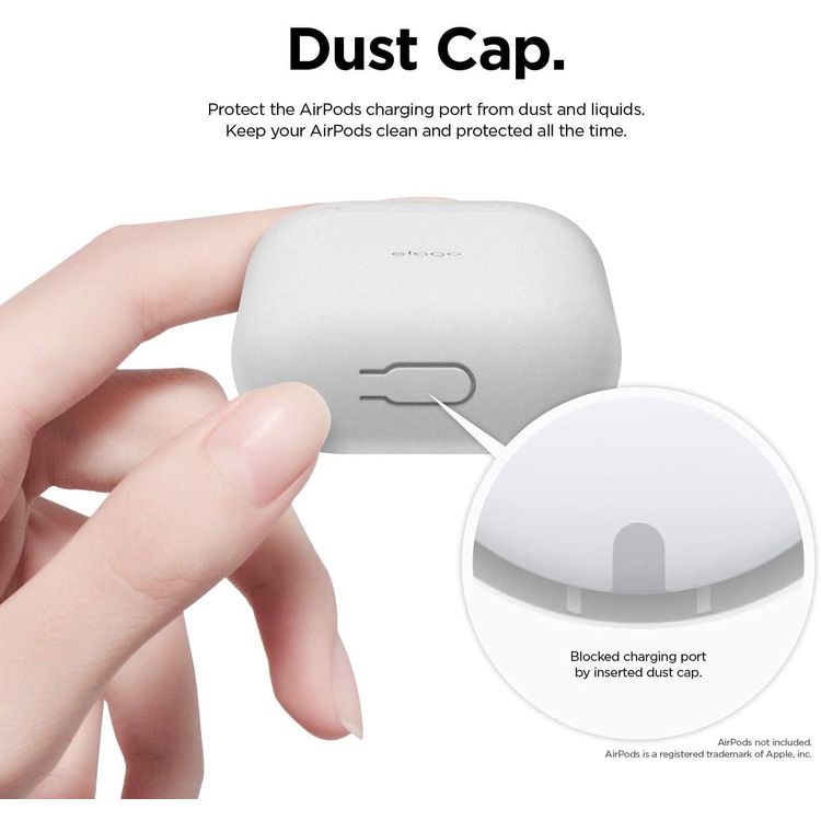 Elago Basic Skinny Case for Apple AirPods 1&2 Generation, Upgraded Premium Silicone, Front LED Visible, Dustproof Protective Cover, Compatibility With Wireless Chargers Nightglow Blue