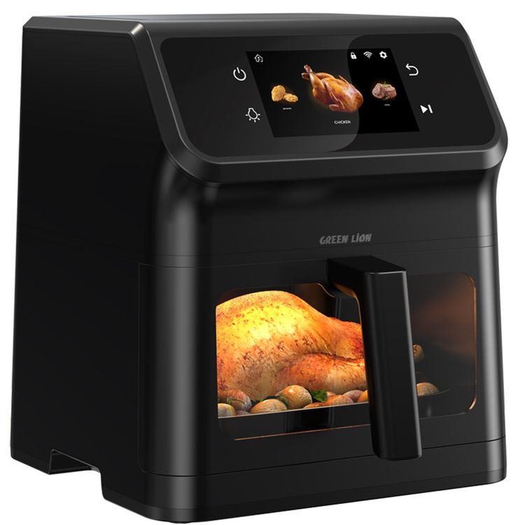 Green Lion Smart Air Fryer with 6.5L Capacity, Timer Function, TFT Touch Screen, Wi-Fi Connectivity, Installed Recipes, Rapid Air Circulation, Non-Stick Coating, Oil-Free Cooking