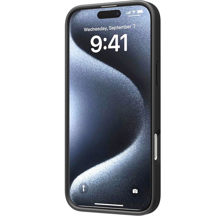 حافظة Levelo Morphix Gripstand مع حامل بطاقات لهاتف iPhone 16 Pro Max، حامل بطاقات مدمج، زوايا مقاومة للصدمات، ملمس نحيف بدون غطاء، حافة كاميرا مرتفعة، مادة فائقة المتانة - أبيض