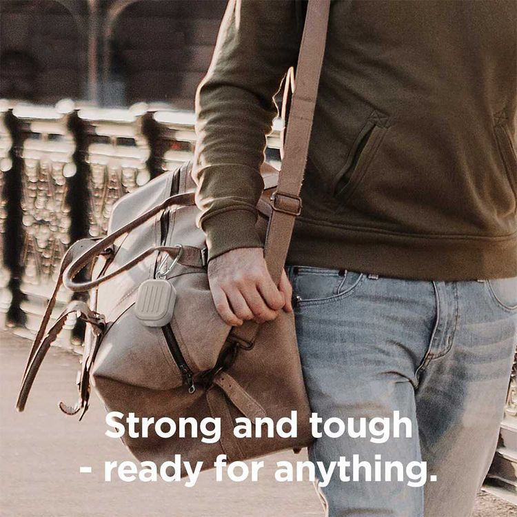 Elago Armor Case with Anti-Lost Carabiner Compatible for AirPods Pro, Dustproof & Absorbing Protective Cover Suitable for Wireless Charging - Stone