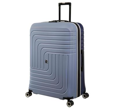 it Luggage Convolved Cabin Trolley, ABS Hard Shell, Expandable Design, Spinner Wheels, TSA Lock - Sky blue / Blue
