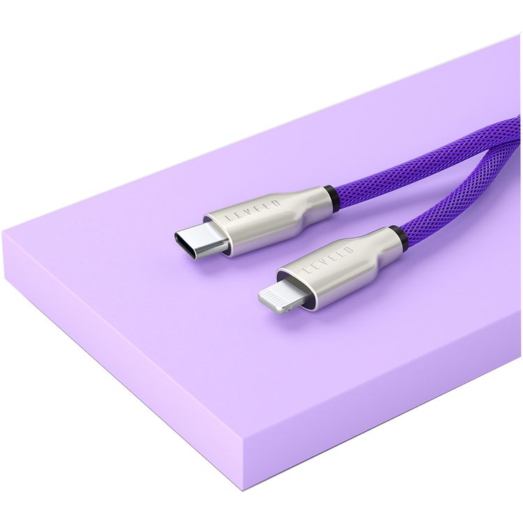Levelo USB-C To Lightning MFi 1.1m Cable - Purple