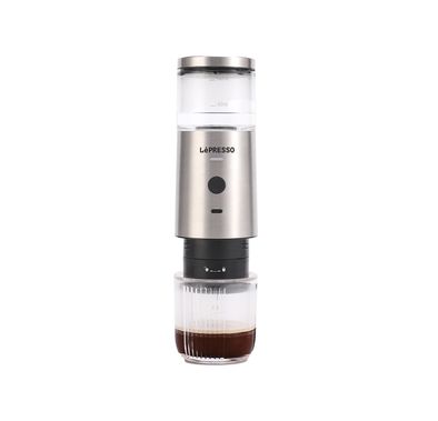 LePresso Stainless Steel Portable Espresso Maker Powder and Nespresso Pods with 9 Bar Pressure, 100mL Water Tank Capacity - Silver
