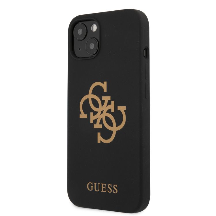 CG MOBILE Guess Liquid Silicone Case Big 4G with Logo Print Compatible for iPhone 13 Mini (5.4") Anti-Scratch, Easy Access to All Ports, Shock Absorption