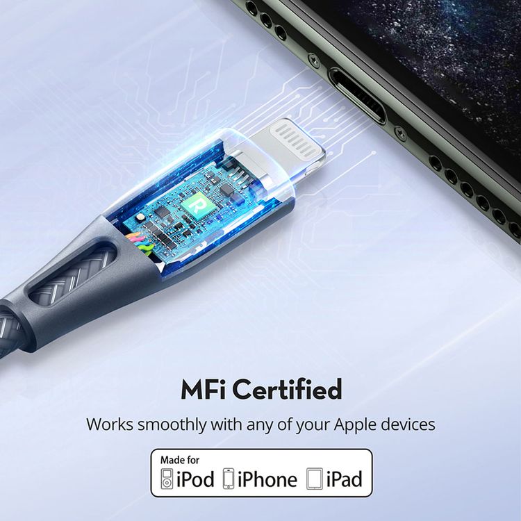 iPhone Cable to Type-C RAVPower RP-CB1004GRY Lightning Cable to Type-C - Gray