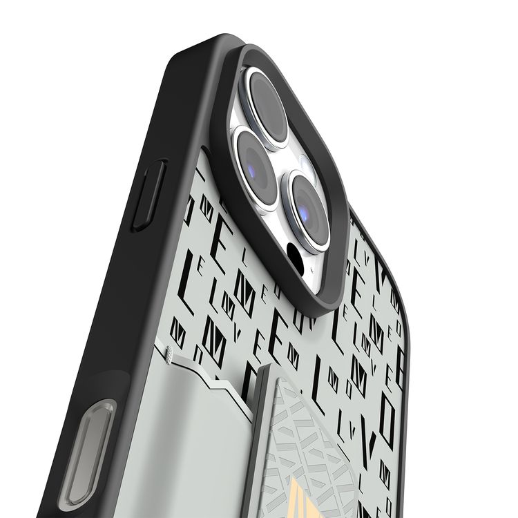 حافظة Levelo Morphix Gripstand مع حامل بطاقات لهاتف iPhone 16 Pro، حامل بطاقات مدمج، زوايا مقاومة للصدمات، ملمس نحيف بدون غطاء، حافة كاميرا مرتفعة، مادة فائقة المتانة